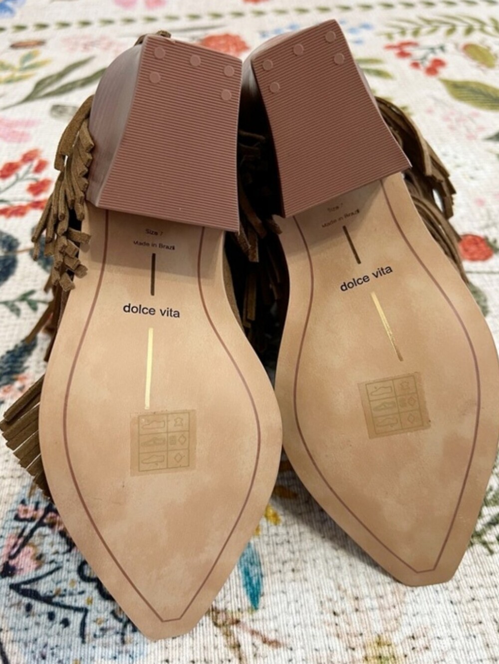 New Dolce Vita Torey Fringe Suede Chestnut Boots - Picture 8 of 16